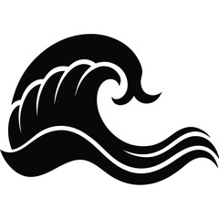 clean ocean wave icon on white