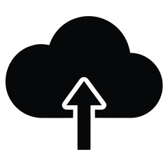 cloud upload icon on white