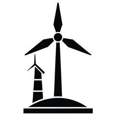 renewable energy turbine on white