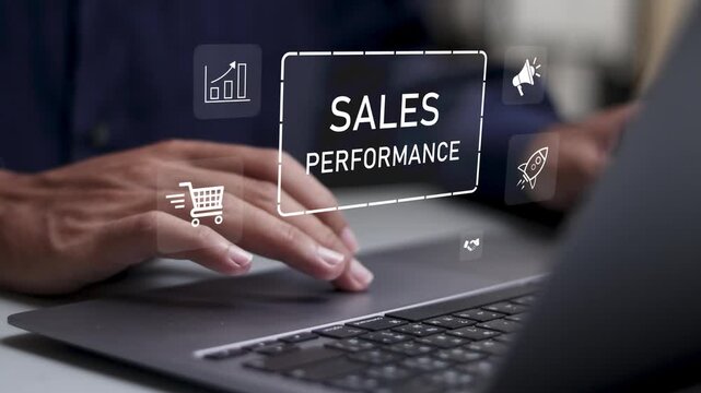 Sales performance management and report concept. Strategic decision making for operations management, increase sales and business growth.