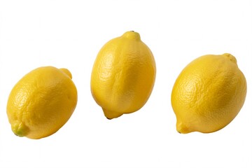 Fresh yellow lemons isolated on white background citrus fruit lemons food diet