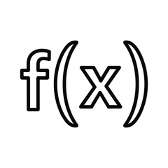 Fototapeta premium Function notation fx in a simple outline style