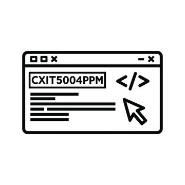 Computer window with code and cursor