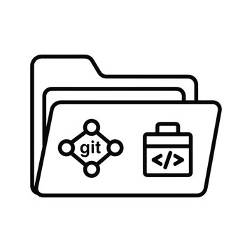 Folder icon containing git logo and code symbol