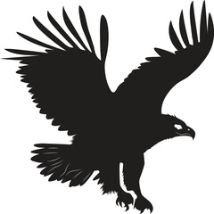 Flying Eagle Vector – Bird of Prey in Mid-Air Illustration