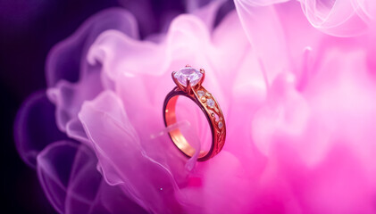 elite wedding engagement rings made of gold, unique original design, beautiful official wedding decoration