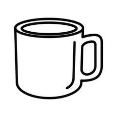 Simple line art illustration of a coffee mug