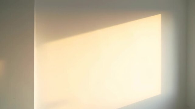 Sunlight on an empty white wall in a room with a window.