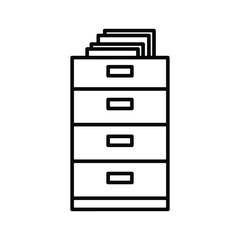 Filing cabinet icon, a symbol for document storage