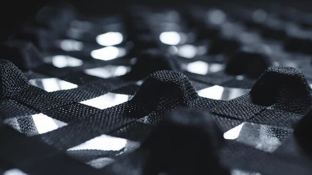 Fabric Mesh: Close Up of Interwoven Black and White Pattern