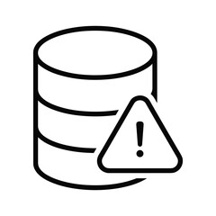 Database icon with a warning sign, indicating data error or alert