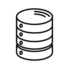 Database icon, data storage symbol, information technology concept, clean design