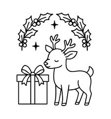 deer with gift box