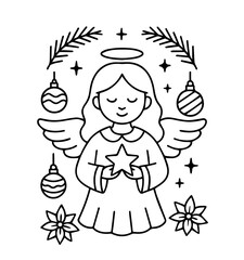 angel with a christmas tree