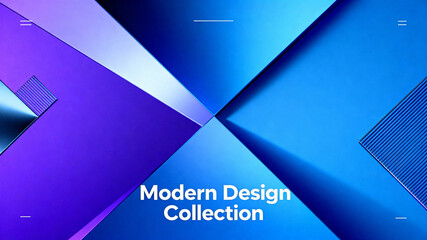 Dynamic Abstract Geometric Composition with Blue and Purple Gradients