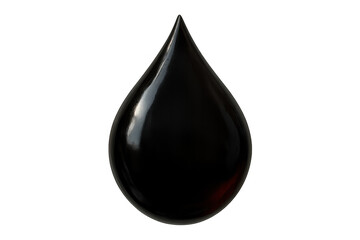 Obraz premium Black oil drop with reflective surface representing crude oil and sustainable energy issues. Transparent background