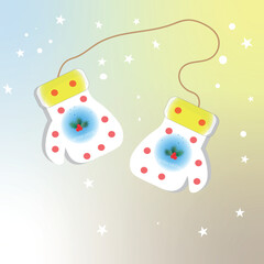 Winter mittens Christmas card