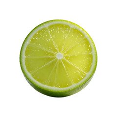Zesty Citrus Slice: A close-up shot captures the vibrant freshness of a single lime slice, its juicy interior radiating a refreshing appeal.