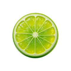 Zesty Citrus: A vibrant slice of lime, showcasing its juicy, segmented interior, evokes a refreshing zest and citrusy flavor. 