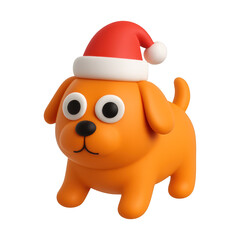 Naklejka premium PNG Cute festive dog figurine.