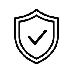 Shield with a checkmark inside, representing security and approval