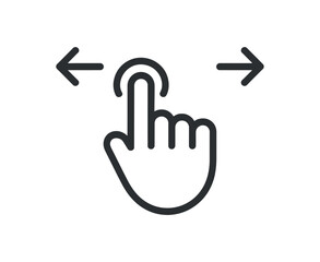 Swipe left or right gesture on a screen vector hand finger icon graphic symbol isolated on white background 120 characters