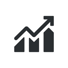 Financial business rising graph with arrow chart showing increase in market share data and sales statistics 120 characters