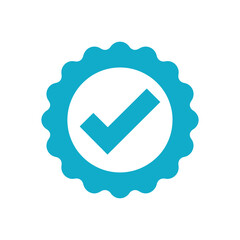 Guaranteed approved assurance seal to confirm product quality with modern blue design for marketing or promo materials at online retailers