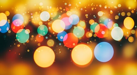 Blurred festive bokeh lights creating a warm and soft ambient background for celebrations