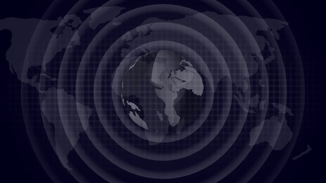 Global network connection earth broadcast waves digital communication technology abstract background