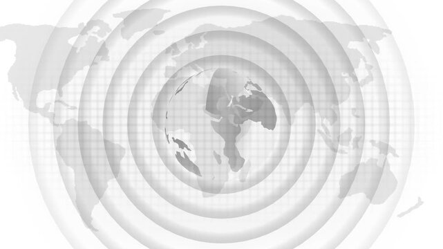 Global network connection earth map digital abstract background concentric circles communication