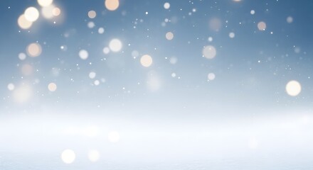 Obraz premium Winter background with blurred falling snowflakes and bokeh light effect for seasonal designs