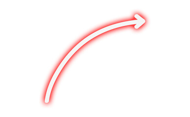 Red neon arrow pointing right for web design