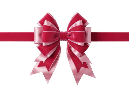 Elegant red velvet bow, perfect for adding a touch of sophistication to gift wrapping, decorations, and special occasions, creating a memorable impression isolated on transparent background