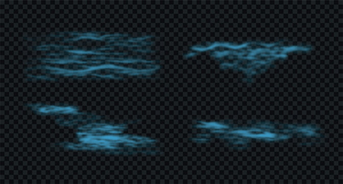 Water surface texture with blue colored ocean waves. Water ripples pattern isolated on transparent background