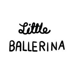 Hand drawn Little Ballerina Text outline element icon