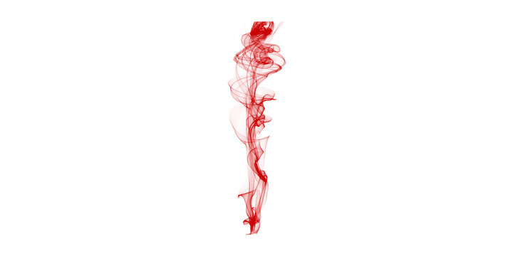 Abstract Red Smoke Trail Against Black Background Mysterious Essence Artistic Flame Ethereal Flow Dark Energy Isolated
