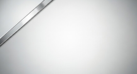 Background shiny metal strip angled across a gradient white background creating a modern minimalist aesthetic