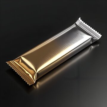 Metallic Foil Candy Bar Mockup with Dramatic Lighting