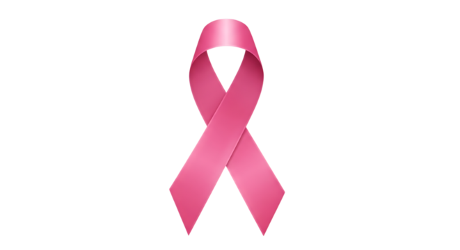 Pink satin ribbon symbol of breast cancer awareness campaign isolated, pink ribbon, isolated on white or transparent background, AI - Powered by Adobe