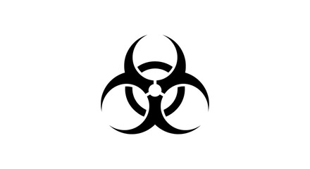 White biohazard symbol outline, a danger symbol warning symbol, isolated on white or transparent background, AI
