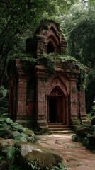 Naklejka premium ancient ruin of temple in Southeast Asian historical vibes