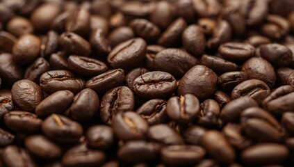 Fototapeta premium Aromatic Abyss. Brown, Smooth Shapes in Soft Focus, CloseUp Perspective.