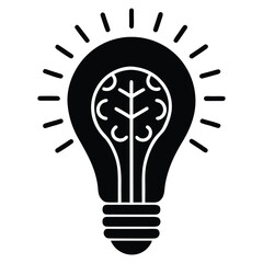 brainstorming lightbulb on white