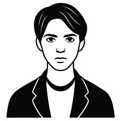 minimal line portrait on white