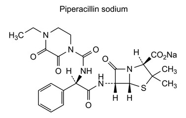 Piperacillin sodium, chemical structure of piperacillin sodium, drug substance