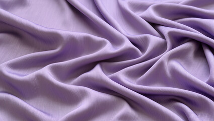 Fototapeta premium Soft lavender fabric with elegant folds, pastel purple textile texture for minimal design and luxury background