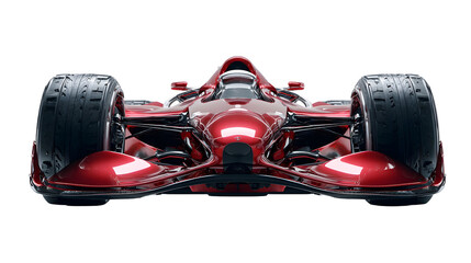 Obraz premium Futuristic red racing car with large tires and aerodynamic design