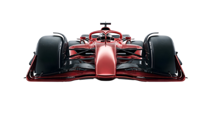 Sleek red formula 1 racing car showcasing aerodynamic design