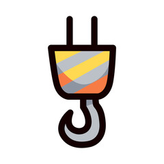 crane hook doodle vector illustration, simple concept, isolated on white background